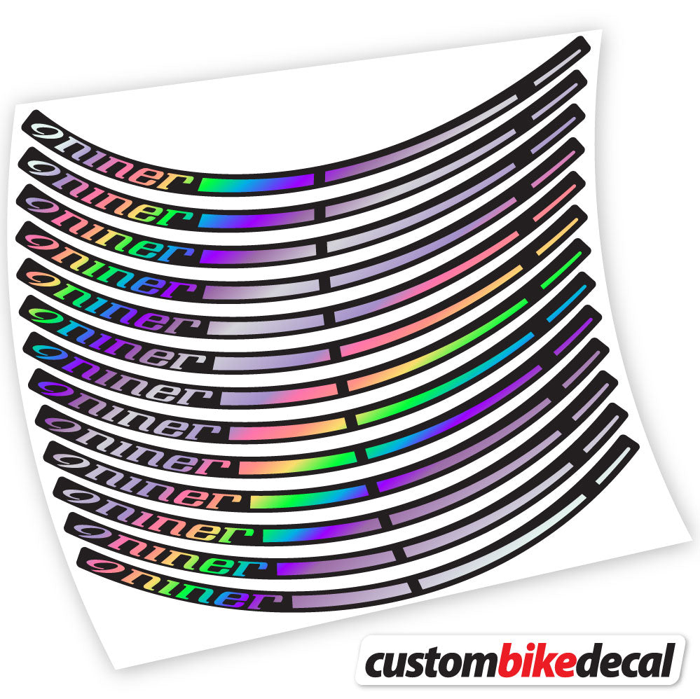 Hollographic decal for Niner MTB wheel – bike sticker vinyl