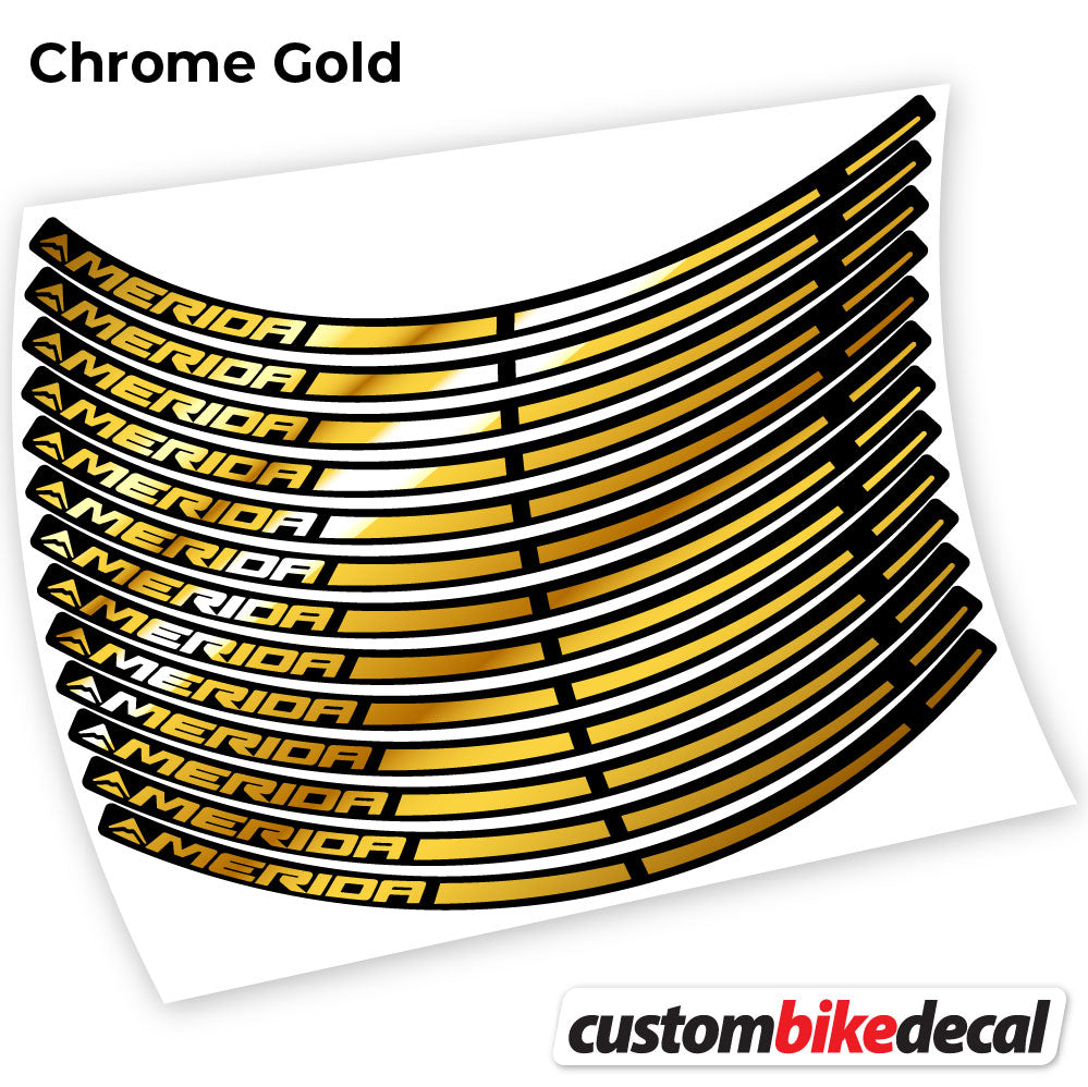 Chrome Gold decal for Merida MTB wheel – bike sticker vinyl