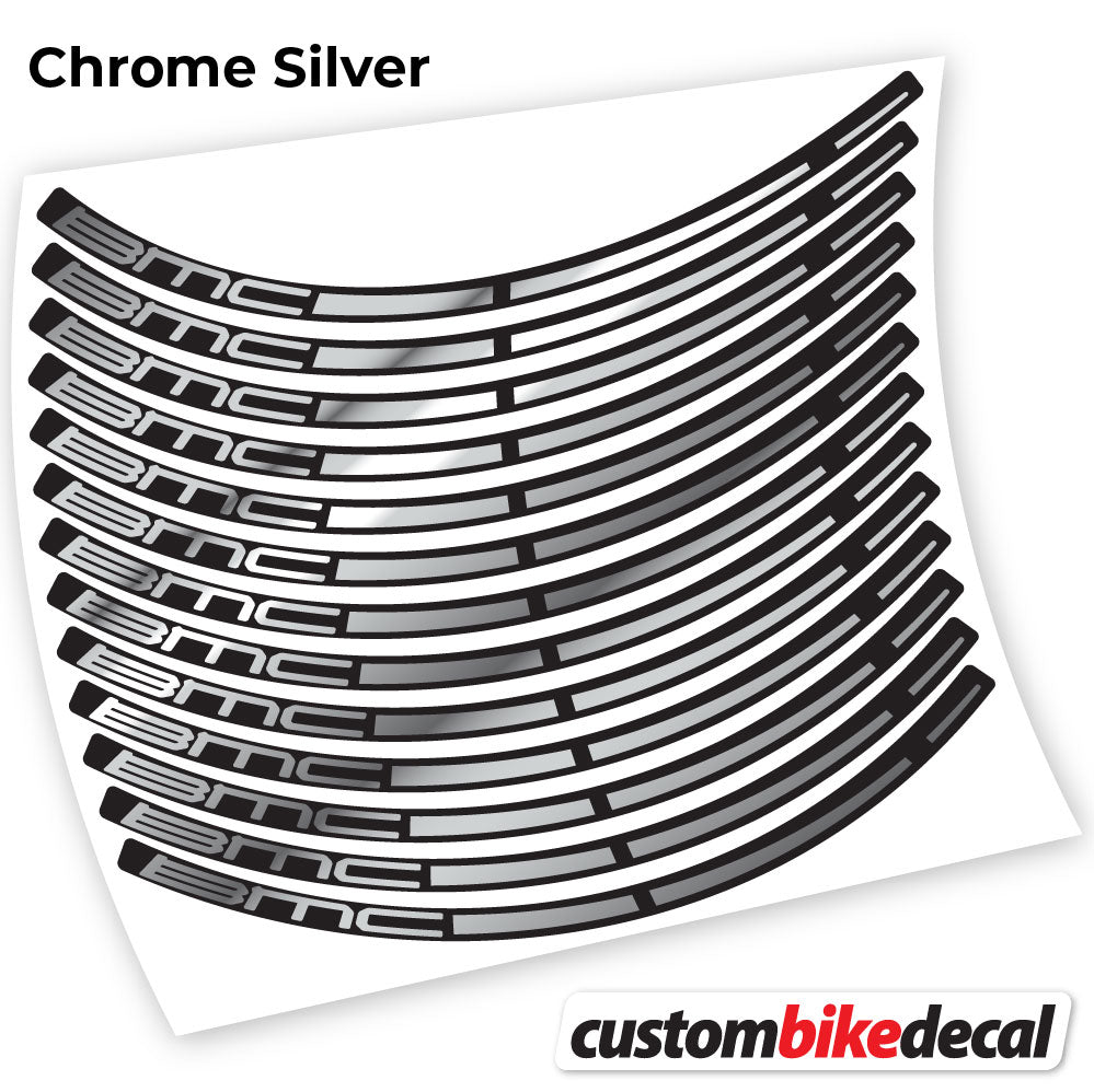 Chrome Silver decal for BMC MTB wheel – bike sticker vinyl