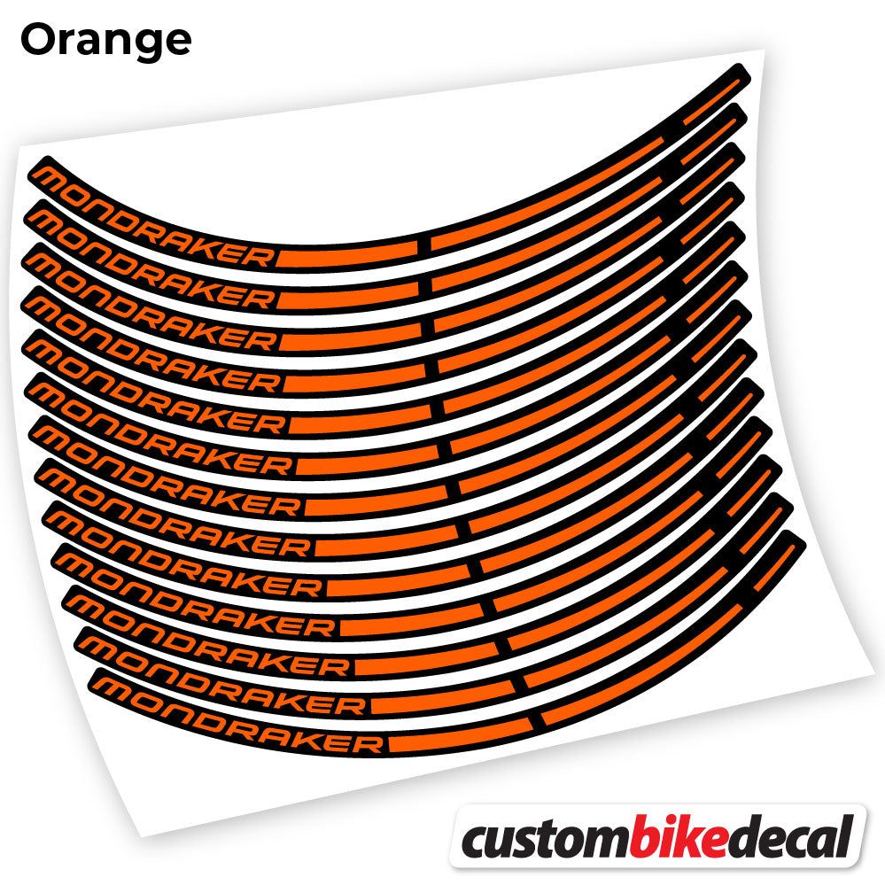 Orange decal for Mondraker MTB wheel 29" – bike sticker vinyl