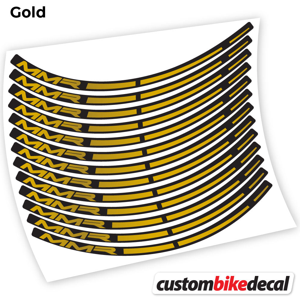 Gold decal for MMR MTB wheel – bike sticker vinyl