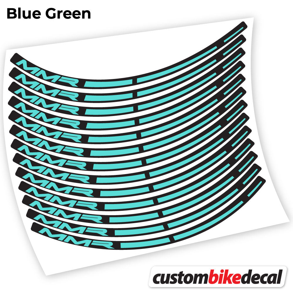 Blue Green decal for MMR MTB wheel – bike sticker vinyl