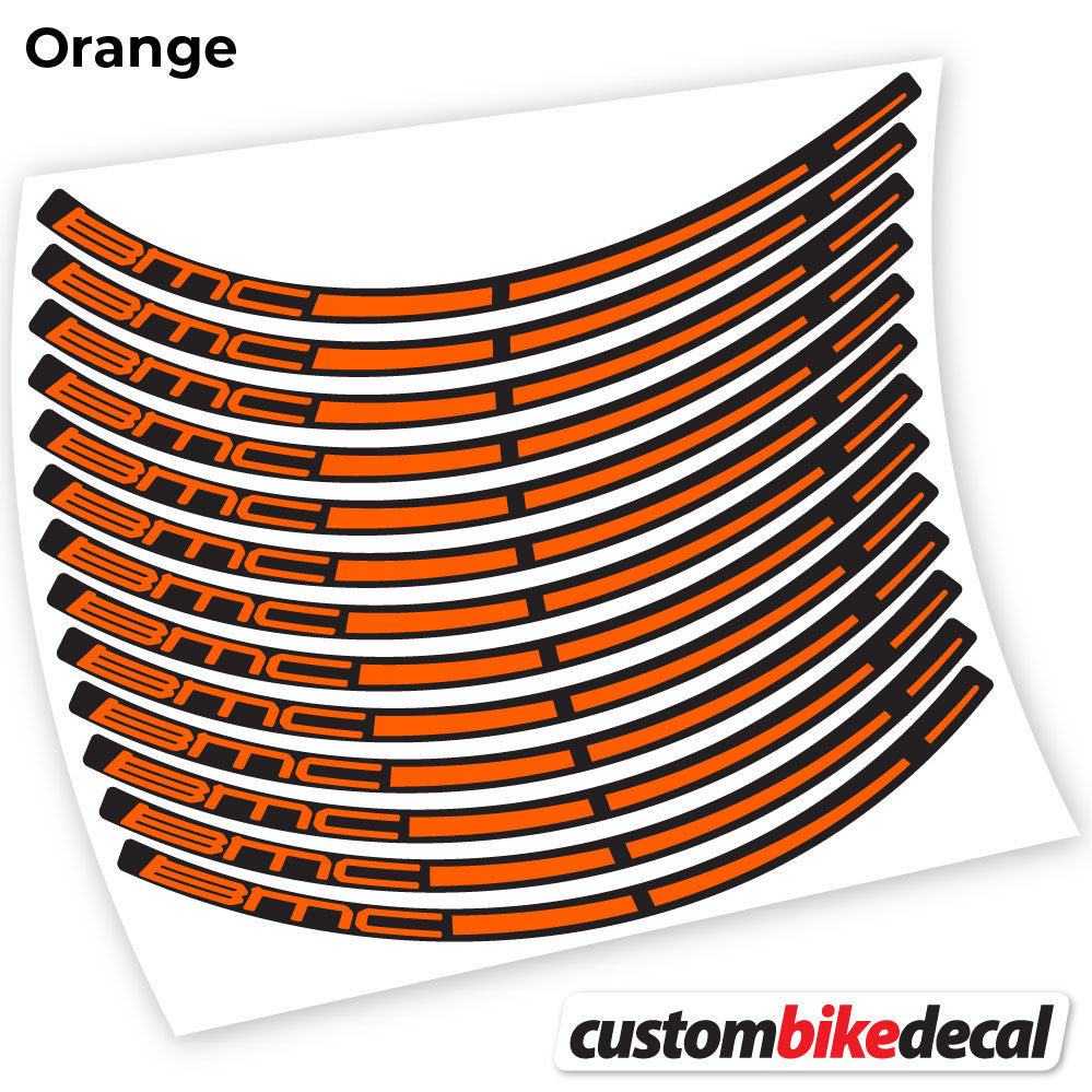 Orange decal for BMC MTB wheel – bike sticker vinyl