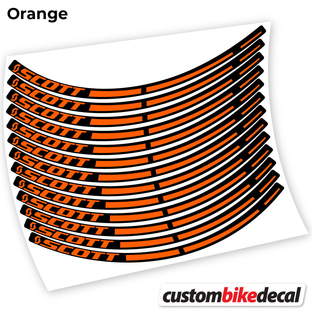 Orange decal for Scott MTB wheel – bike sticker vinyl