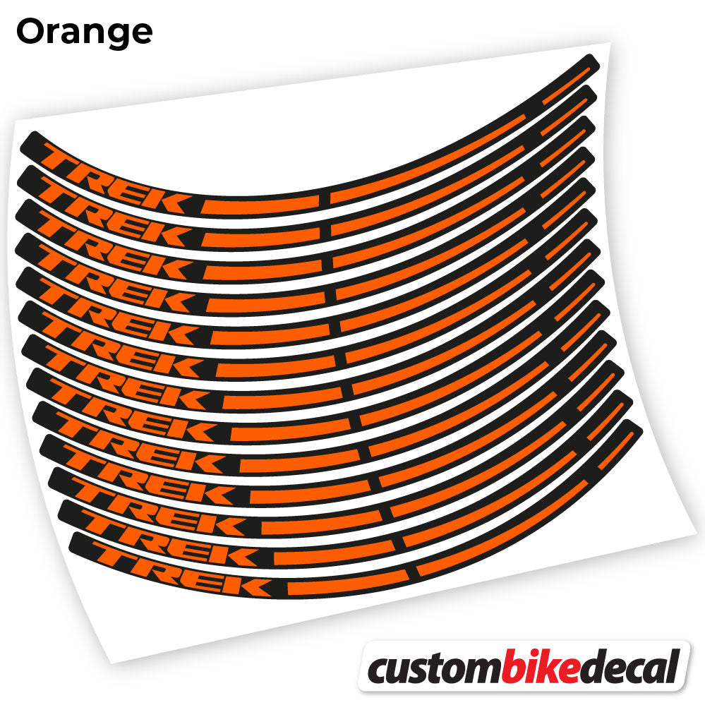 Orange decal for Trek wheel – bike sticker vinyl