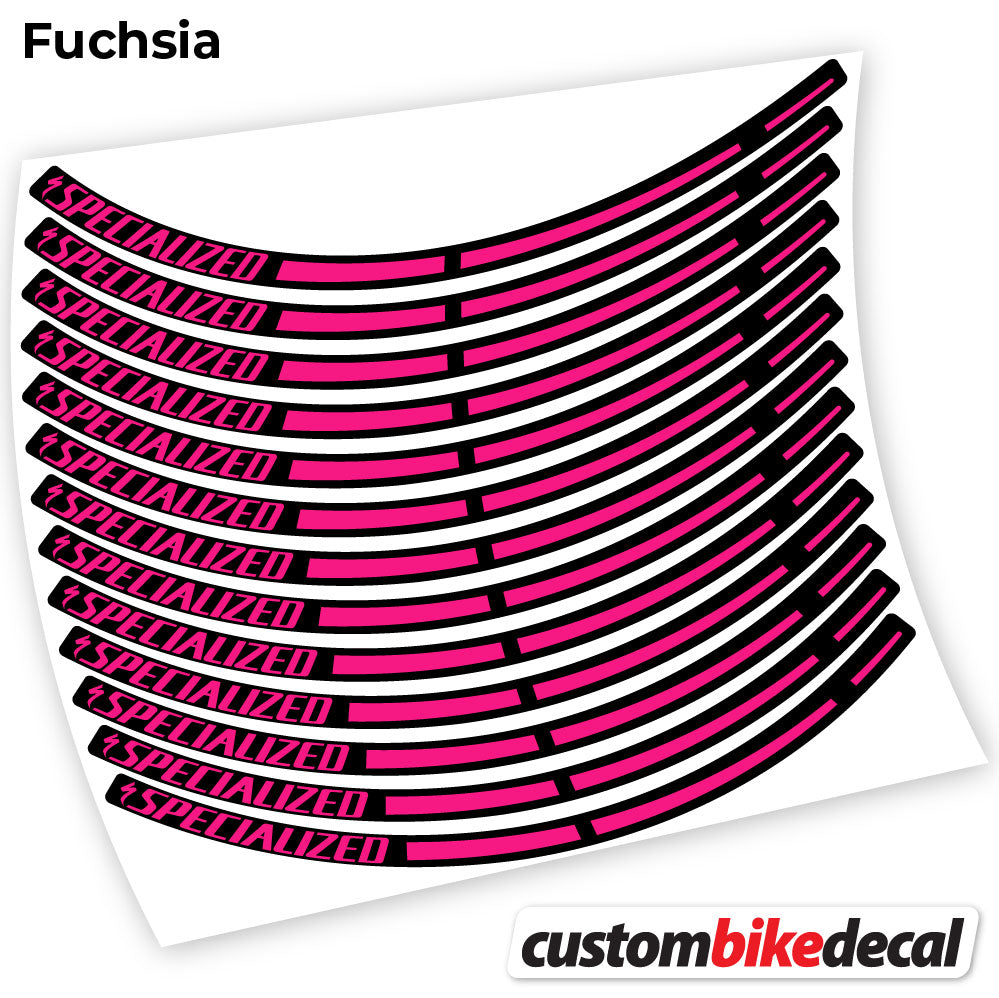Fuchsia decal for Specialized MTB wheel – bike sticker vinyl