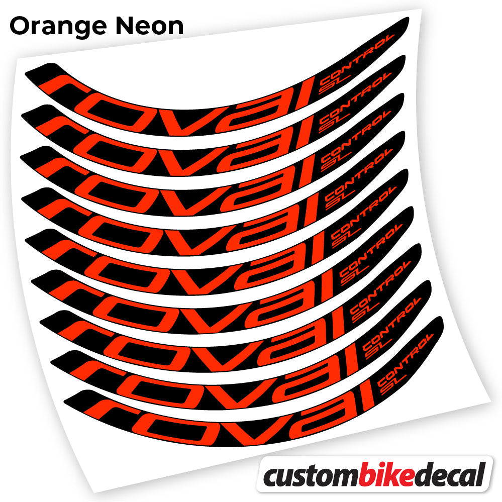 Orange Neon decal for Roval Control SL MTB wheel – bike sticker vinyl