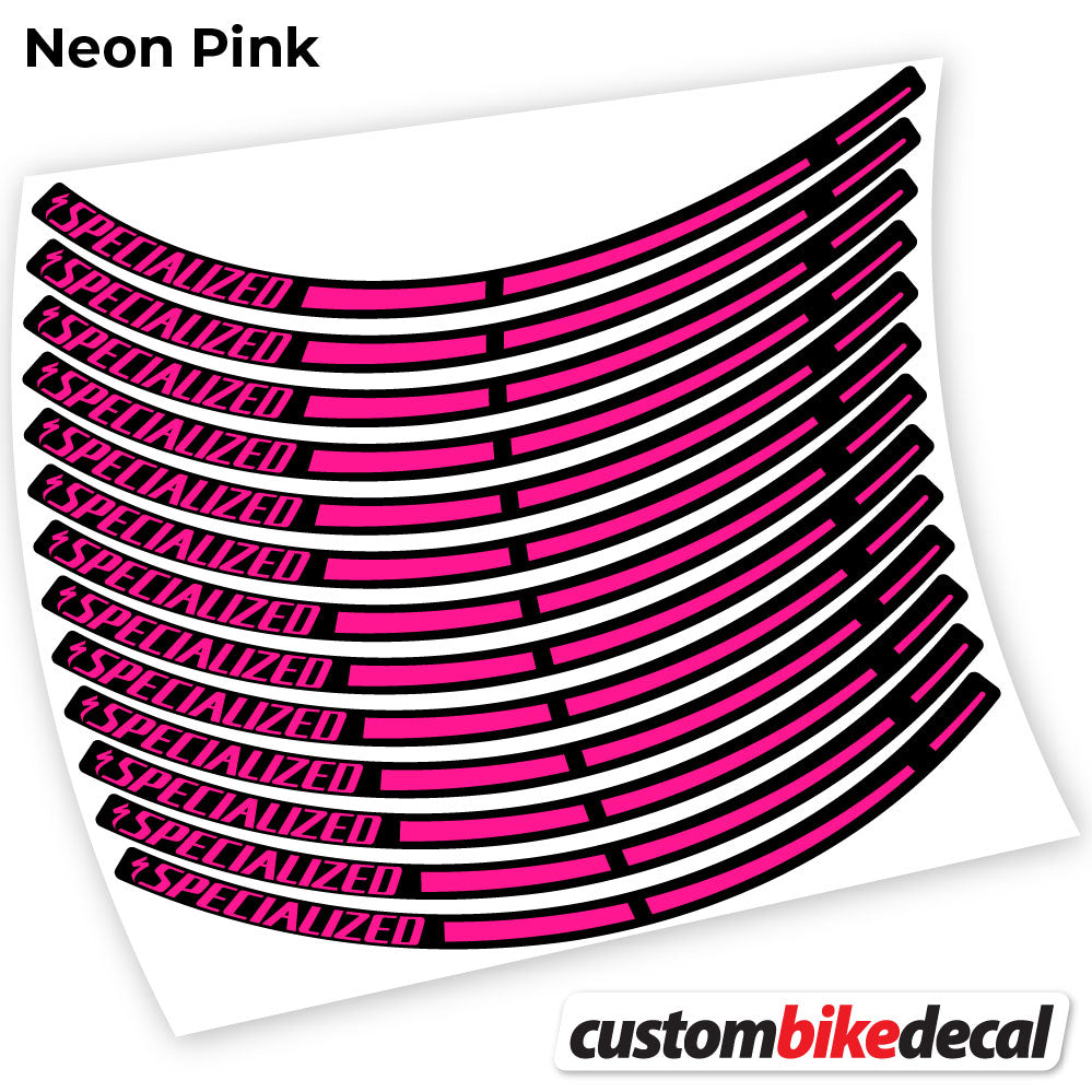 Neon Pink decal for Specialized MTB wheel – bike sticker vinyl