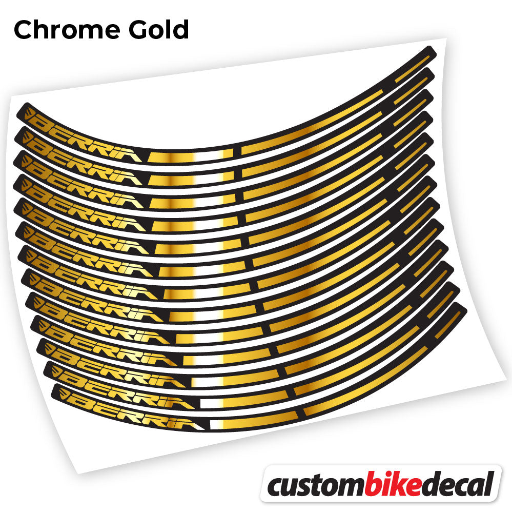 Chrome Gold decal for Berria MTB wheel – bike sticker vinyl