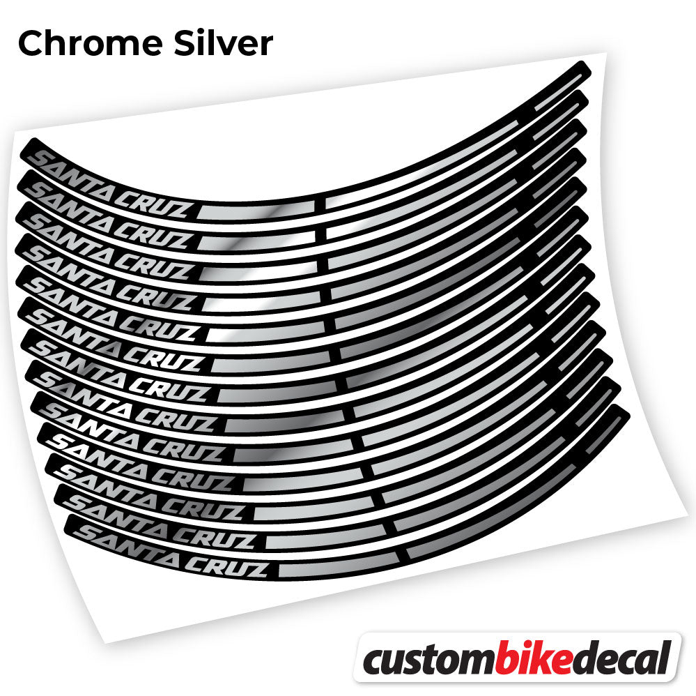 Chrome Silver decal for Santa Cruz Bikes Sticker Vinil MTB wheel – bike sticker vinyl