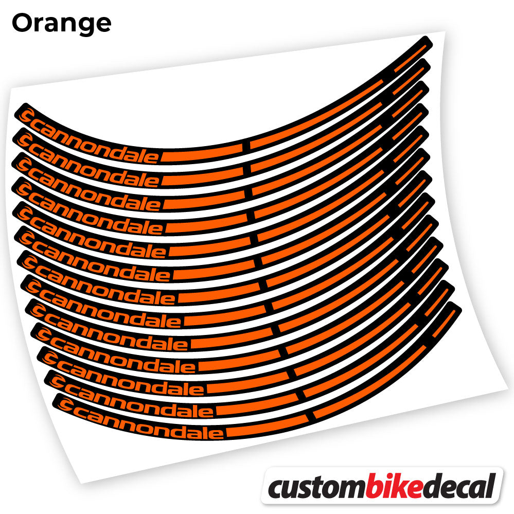 Orange decal for cannondale MTB wheel – bike sticker vinyl