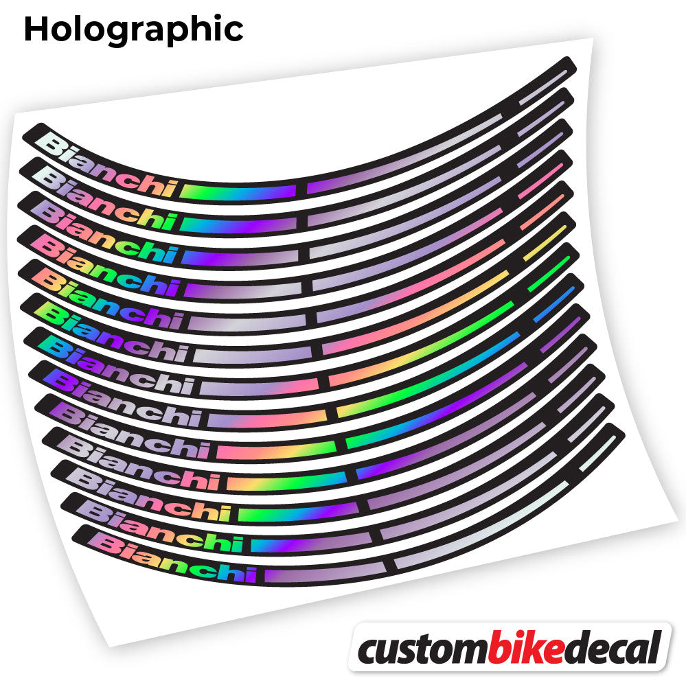 Hollographic decal for Bianchi MTB wheel – bike sticker vinyl