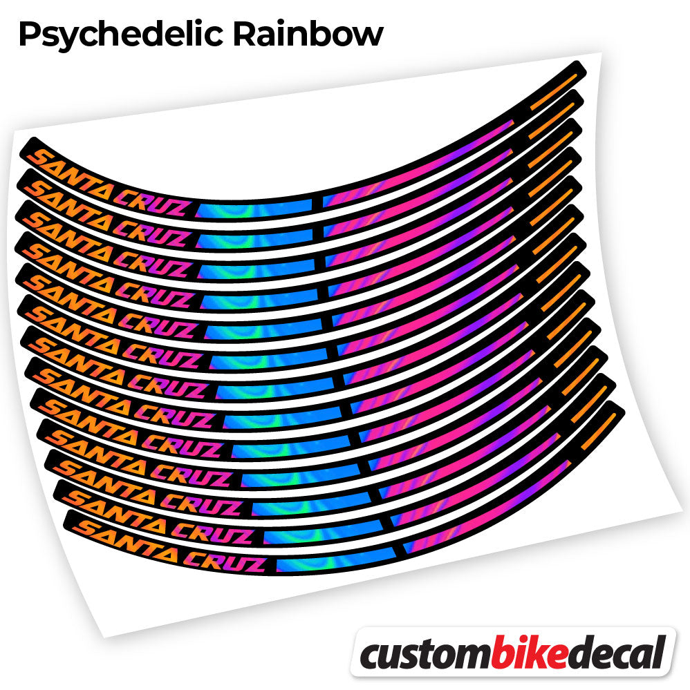 Psychedelic  Rainbow decal for Santa Cruz Bikes Sticker Vinil MTB wheel – bike sticker vinyl