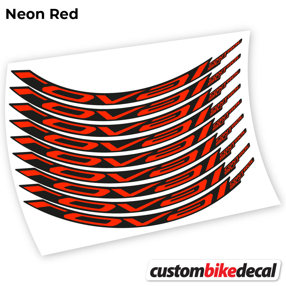 Neon Red decal for Roval Control SL 2021 MTB wheel – bike sticker vinyl