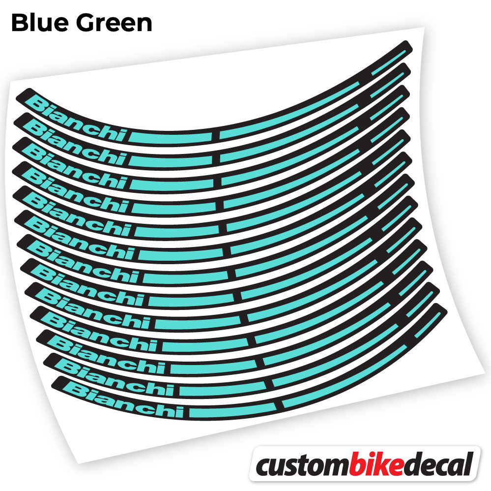 Blue Green decal for Bianchi MTB wheel – bike sticker vinyl