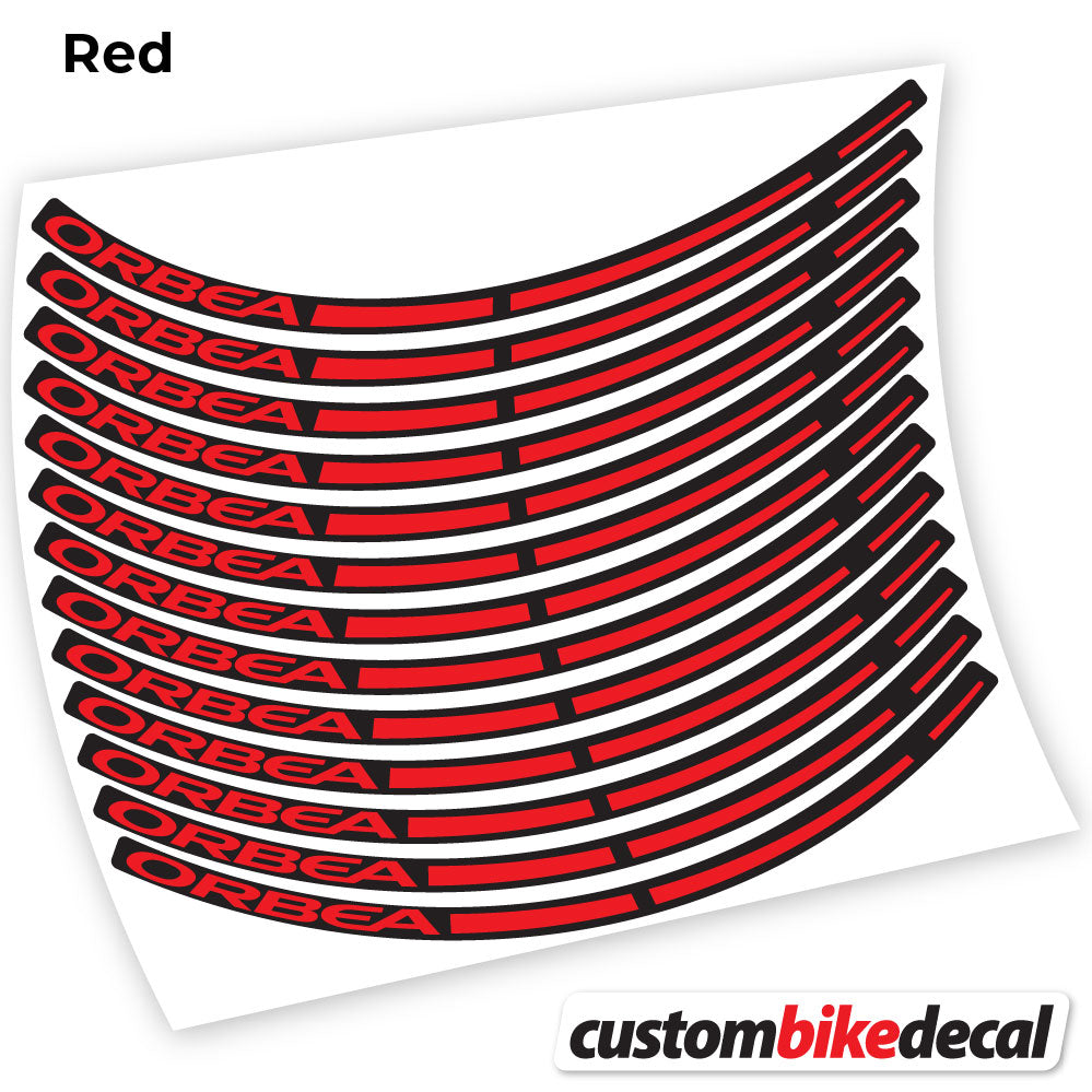 Red decal for ORBEA MTB wheel – bike sticker vinyl