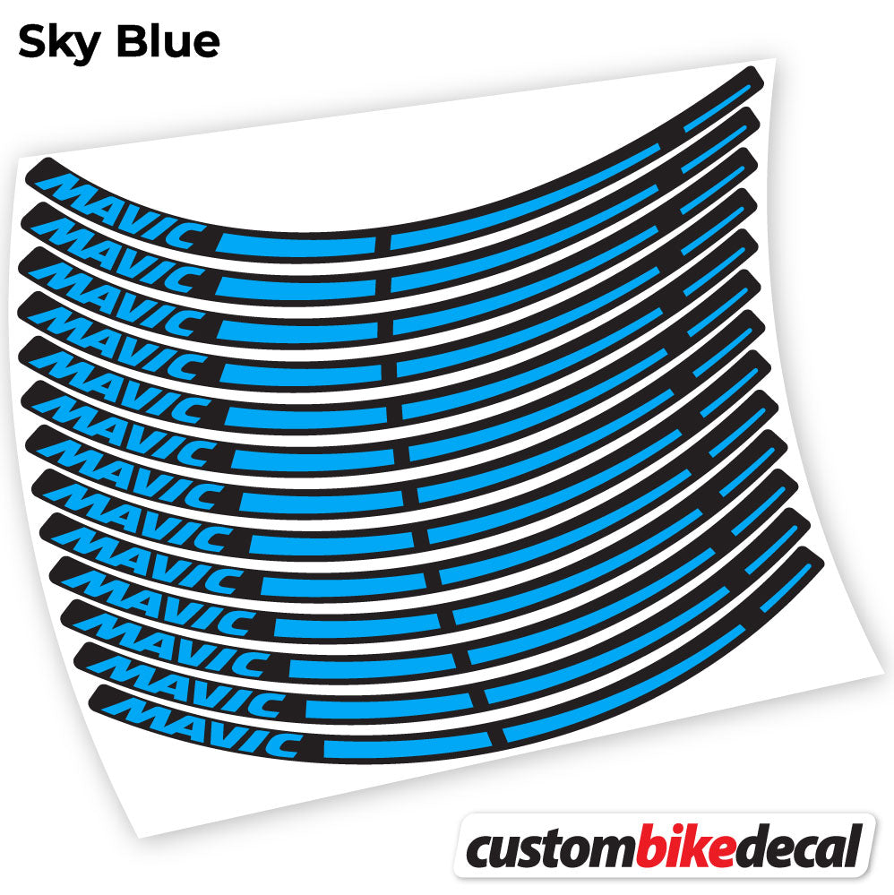 Sky Blue decal for Mavic MTB wheel – bike sticker vinyl