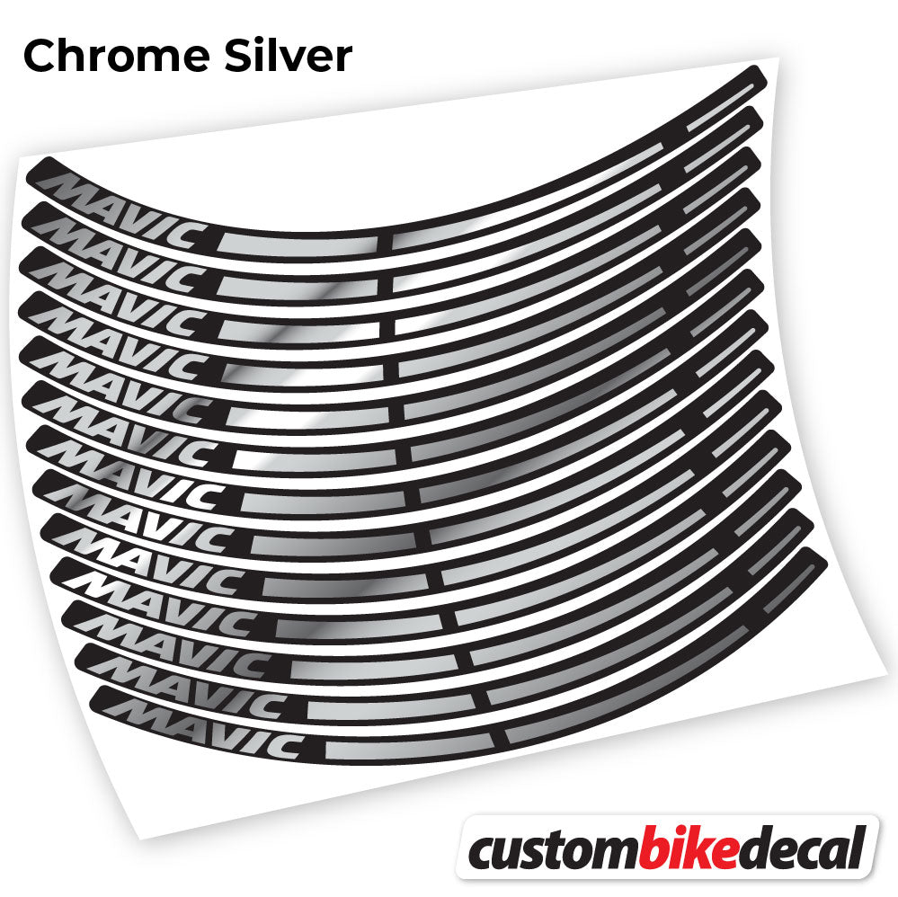 Chrome Silver decal for Mavic MTB wheel – bike sticker vinyl