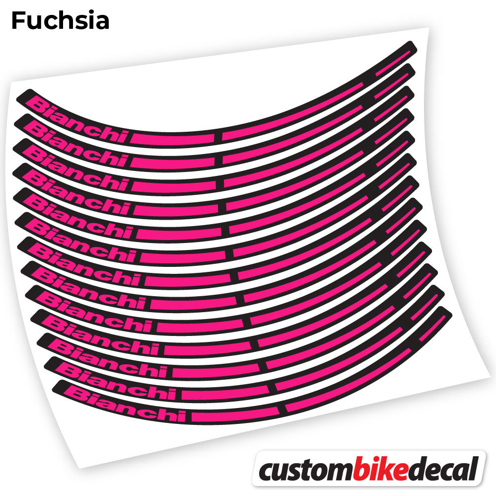 Fuchsia decal for Bianchi MTB wheel – bike sticker vinyl