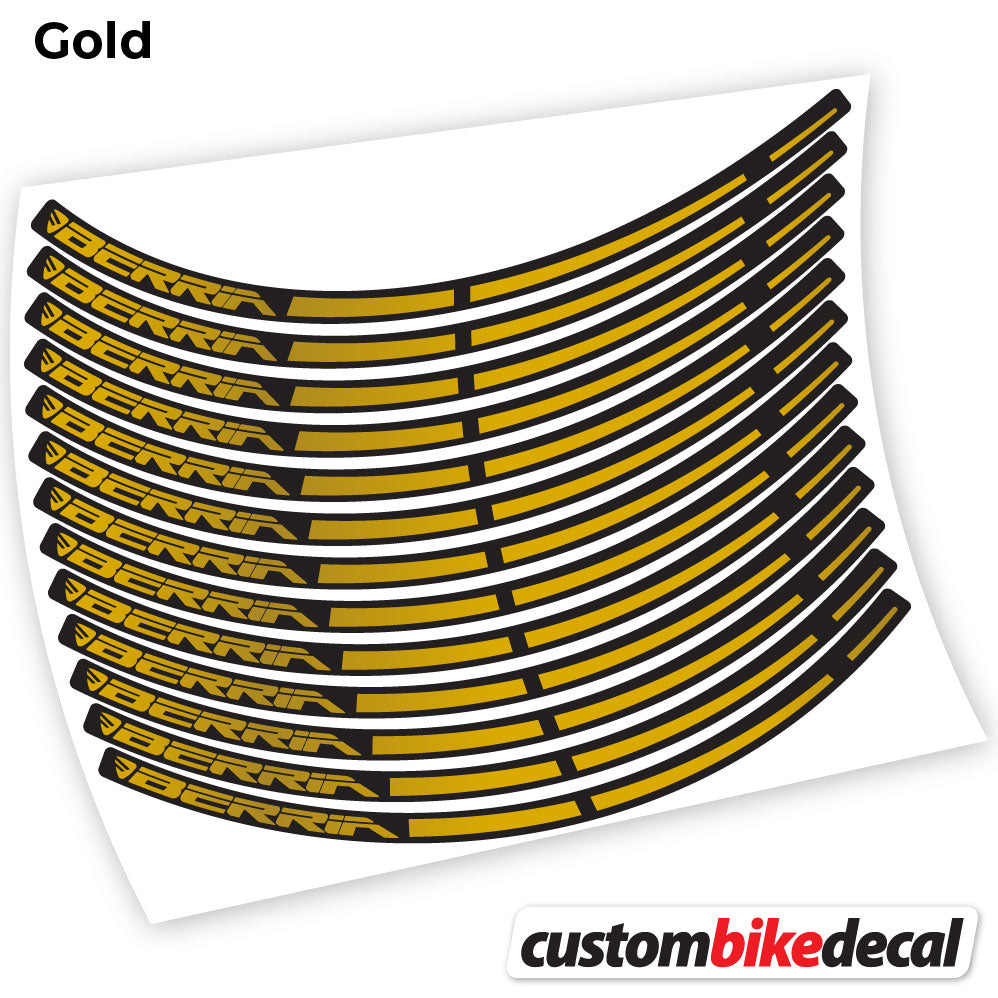 Gold decal for Berria MTB wheel – bike sticker vinyl