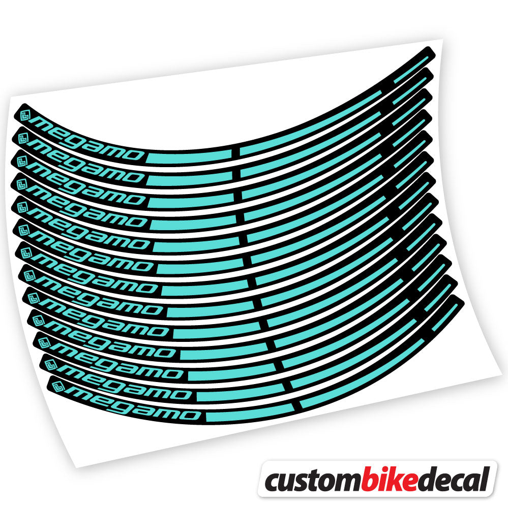 Blue Green decal for Megamo MTB wheel – bike sticker vinyl