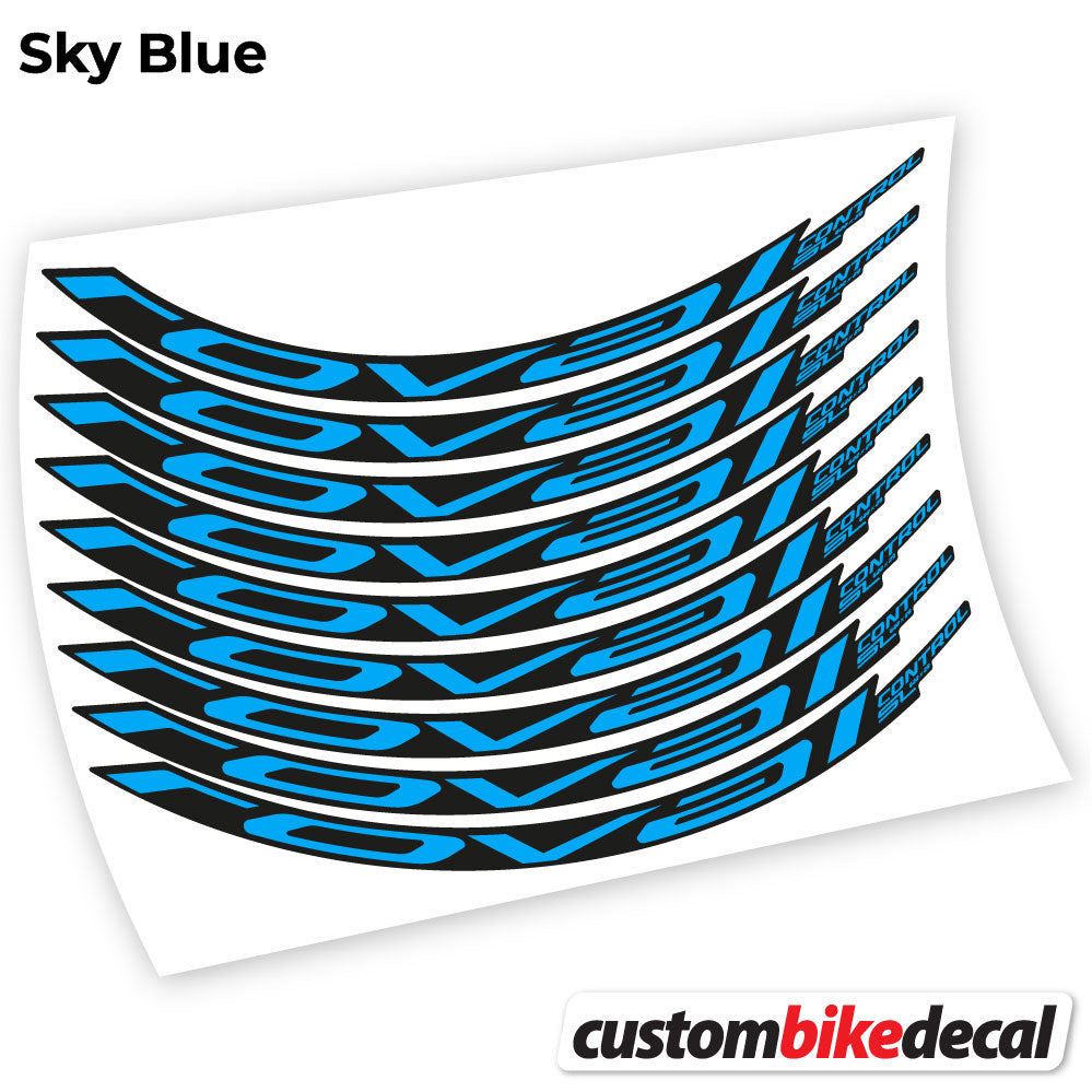 Sky Blue decal for Roval Control SL 2021 MTB wheel – bike sticker vinyl