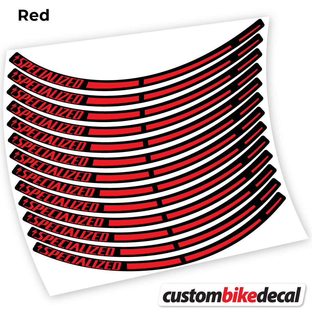 Red decal for Specialized MTB wheel – bike sticker vinyl