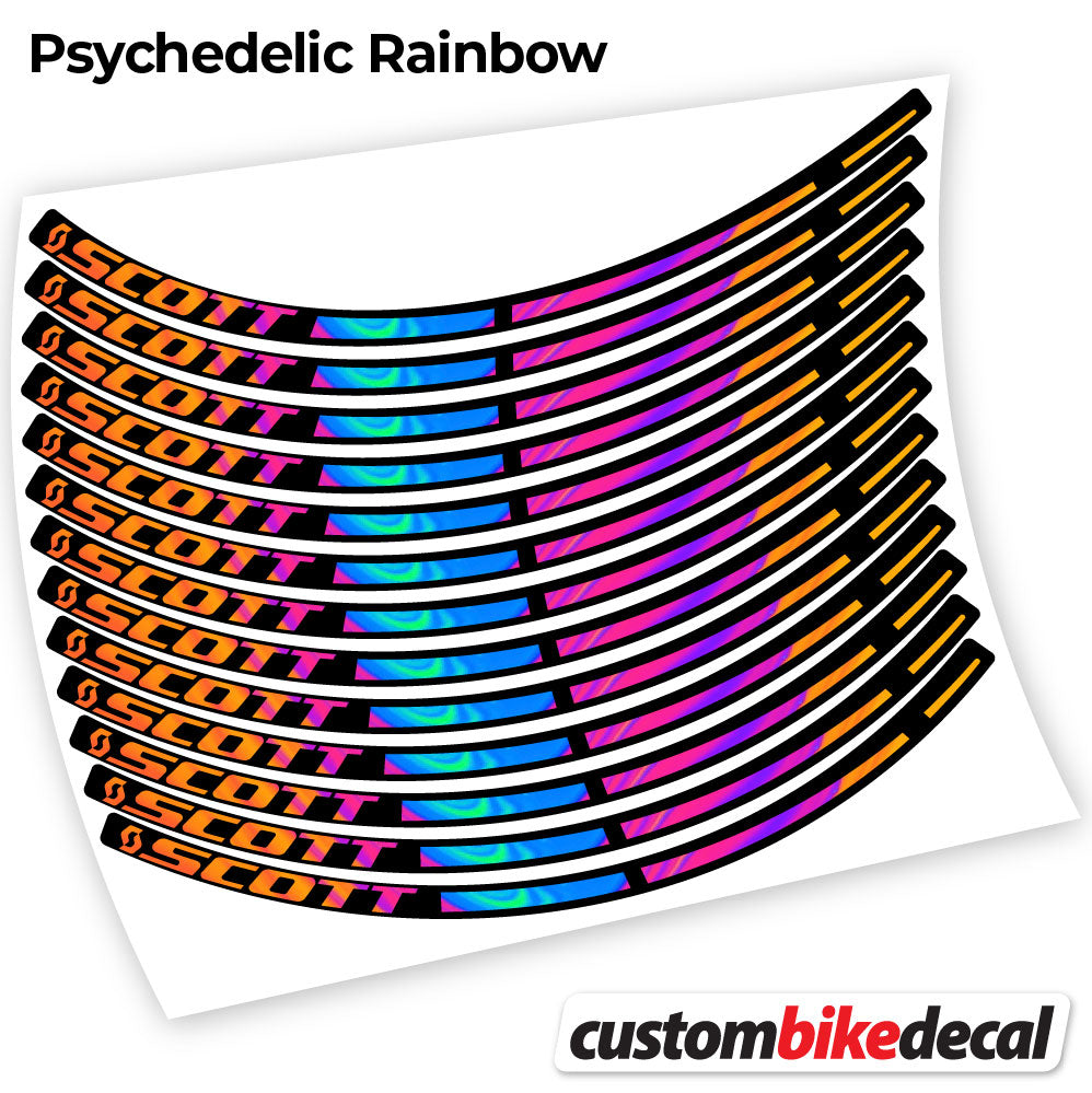Psychedelic  Rainbow decal for Scott MTB wheel – bike sticker vinyl