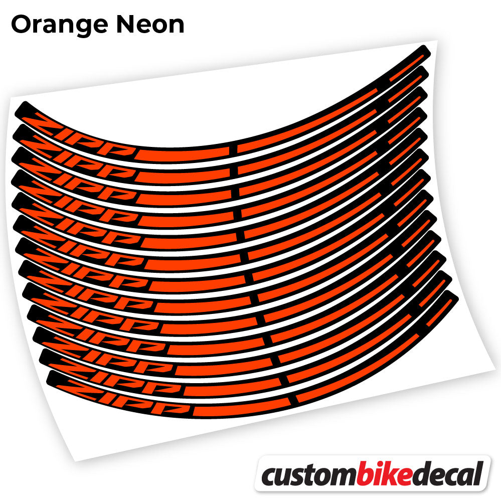 Orange Neon decal for Zipp MTB wheel – bike sticker vinyl