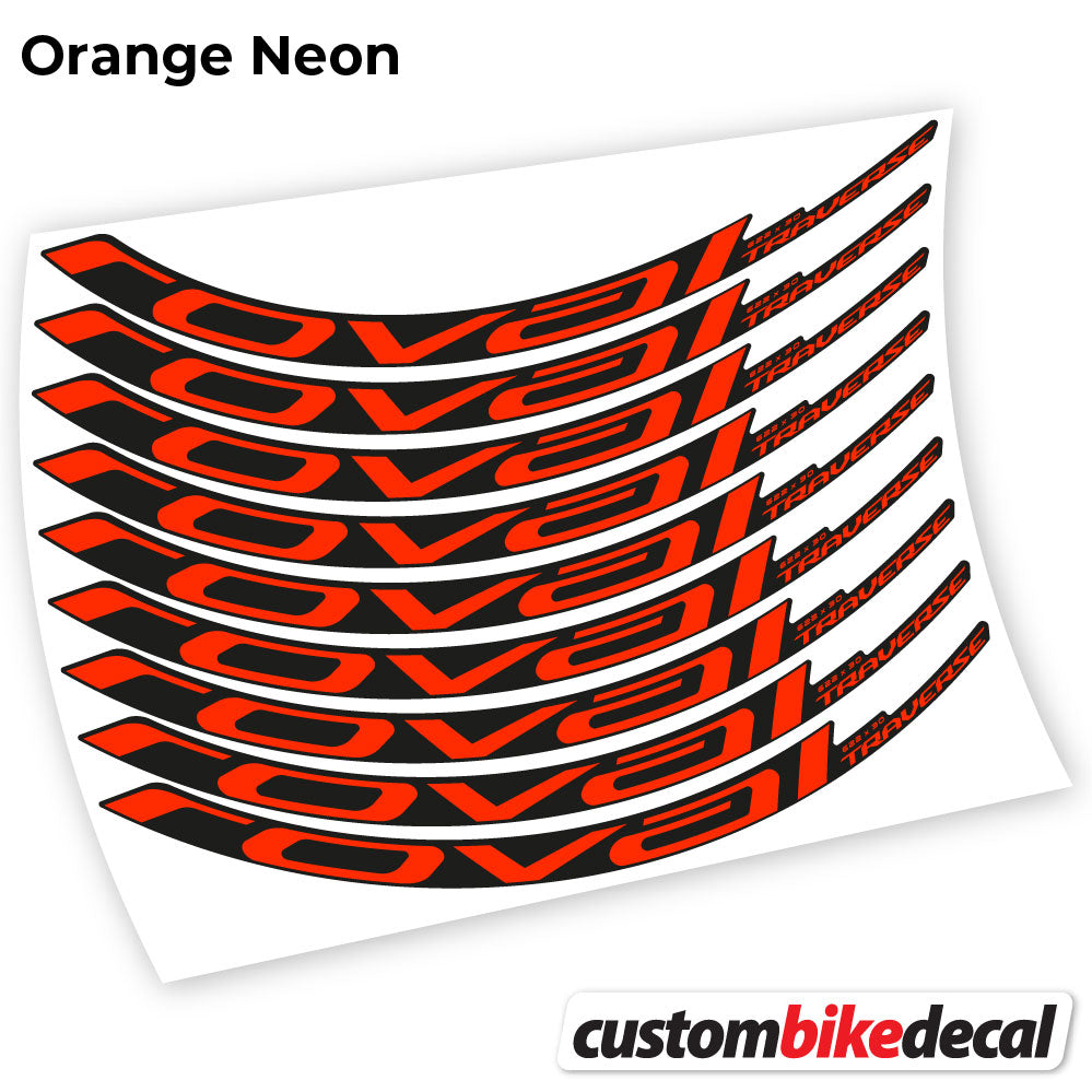 Orange Neon decal for Roval Traverse Carbon 2021 MTB wheel – bike sticker vinyl