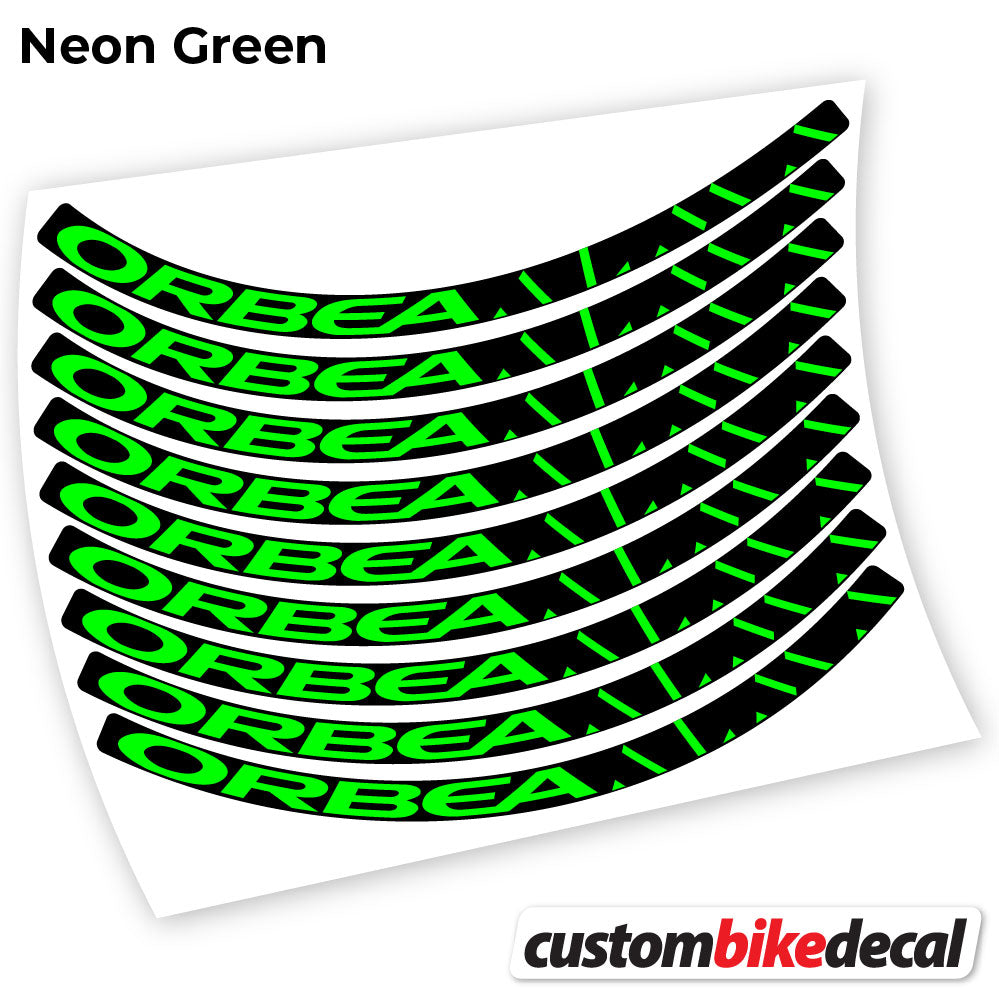 Neon Green decal for Orbea Alma MTB wheel – bike sticker vinyl