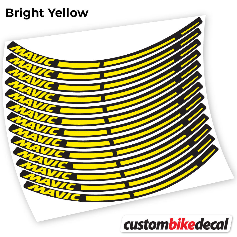Yellow decal for Mavic MTB wheel – bike sticker vinyl