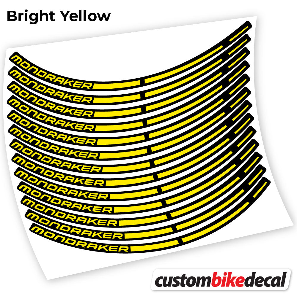 Yellow decal for Mondraker MTB wheel 29" – bike sticker vinyl