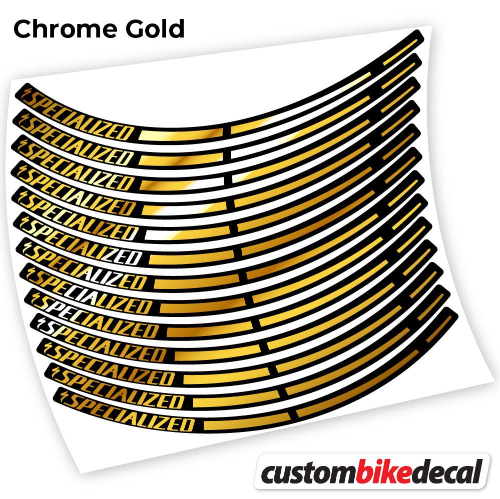Chrome Gold decal for Specialized MTB wheel – bike sticker vinyl