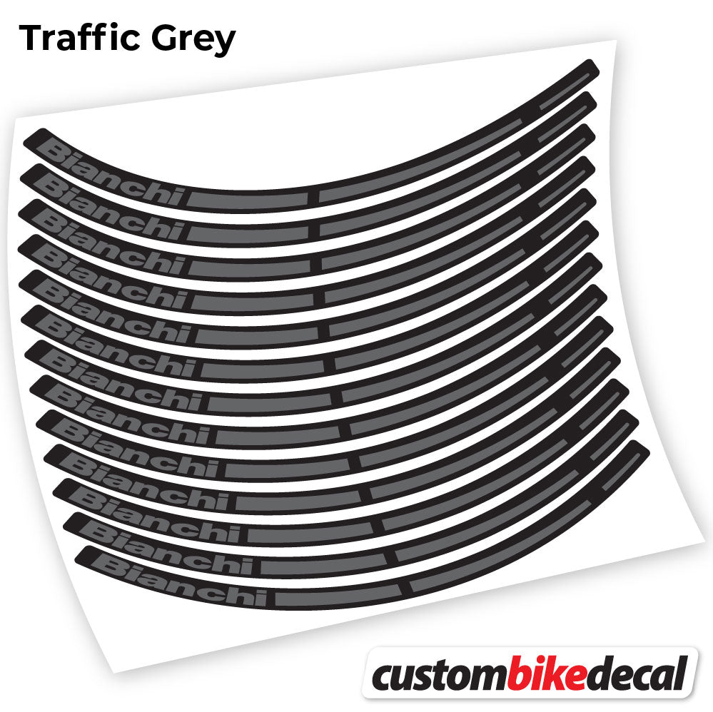Trafc Grey decal for Bianchi MTB wheel – bike sticker vinyl
