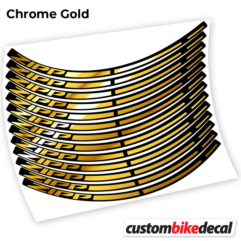 Chrome Gold decal for Zipp MTB wheel – bike sticker vinyl