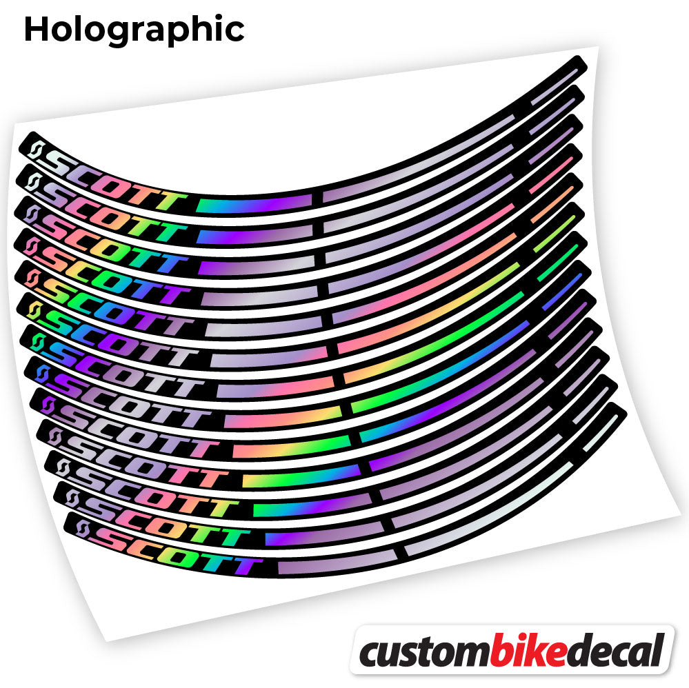 Hollographic decal for Scott MTB wheel – bike sticker vinyl