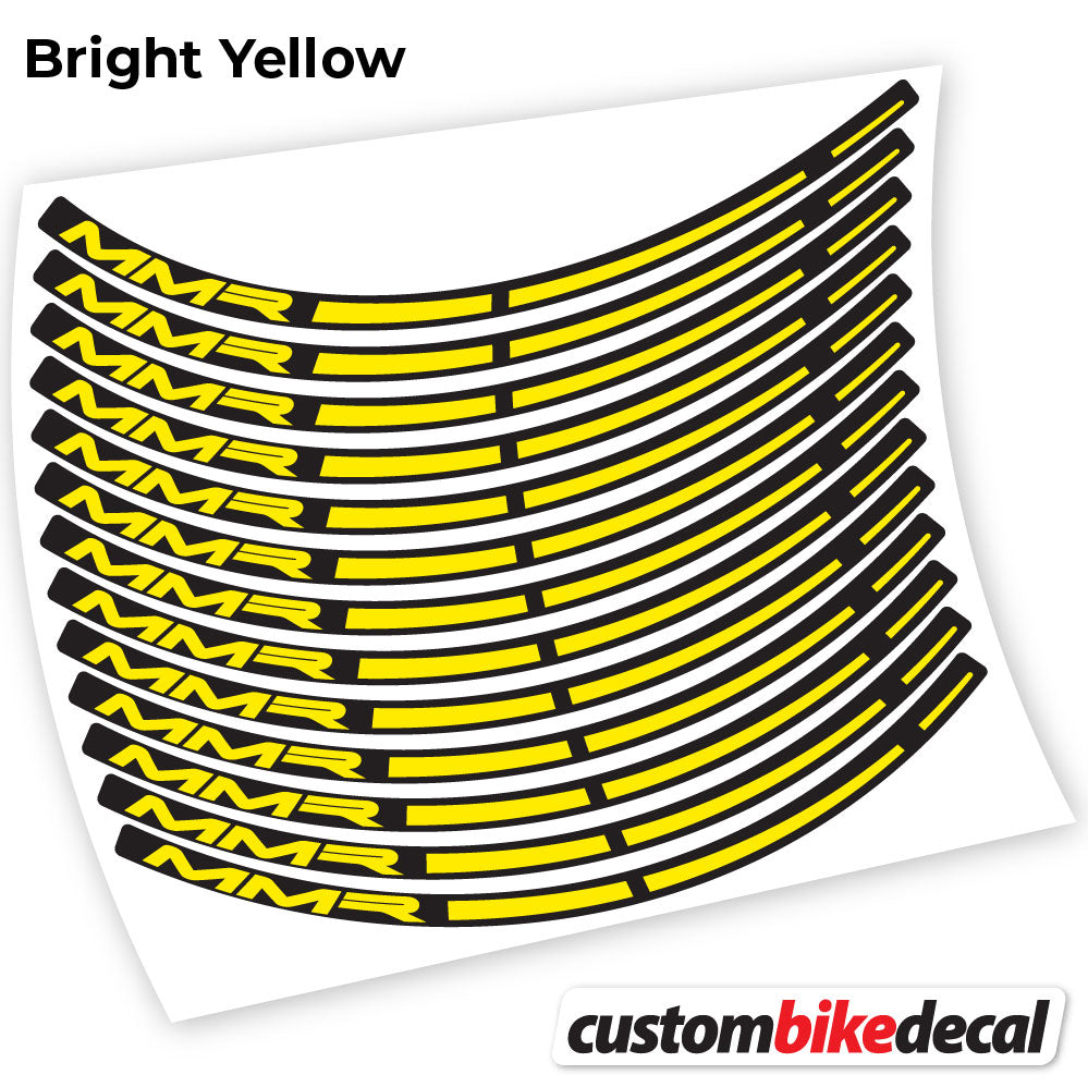 Yellow decal for MMR MTB wheel – bike sticker vinyl