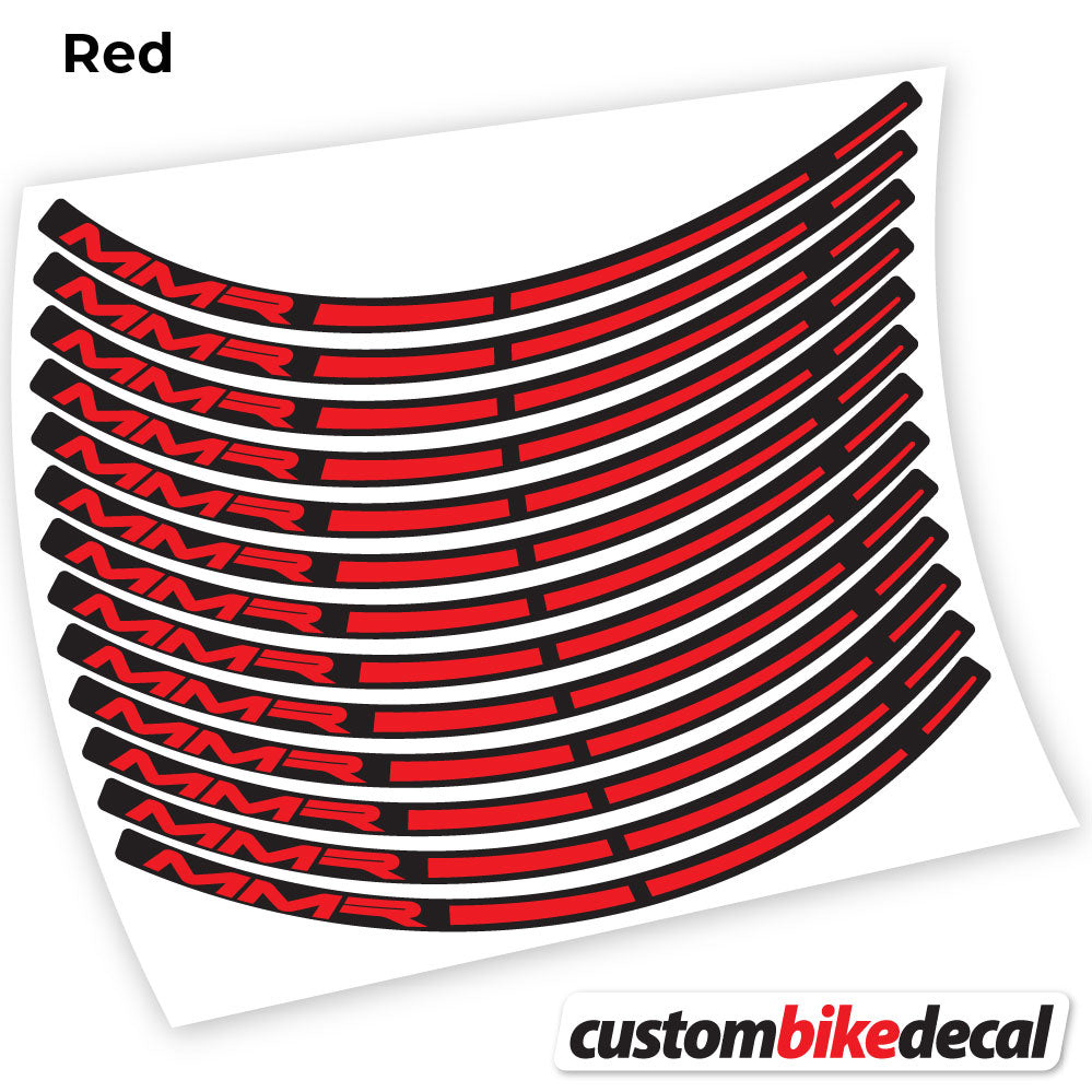 Red decal for MMR MTB wheel – bike sticker vinyl