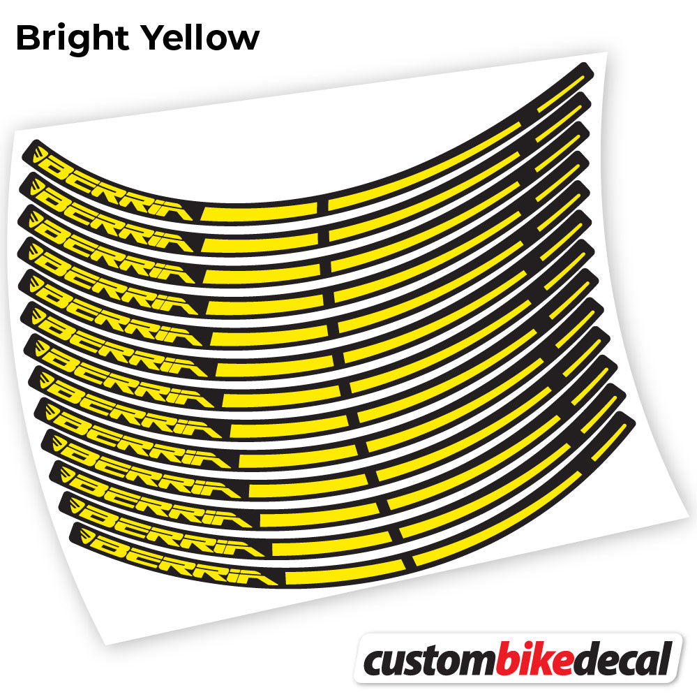 Yellow decal for Berria MTB wheel – bike sticker vinyl