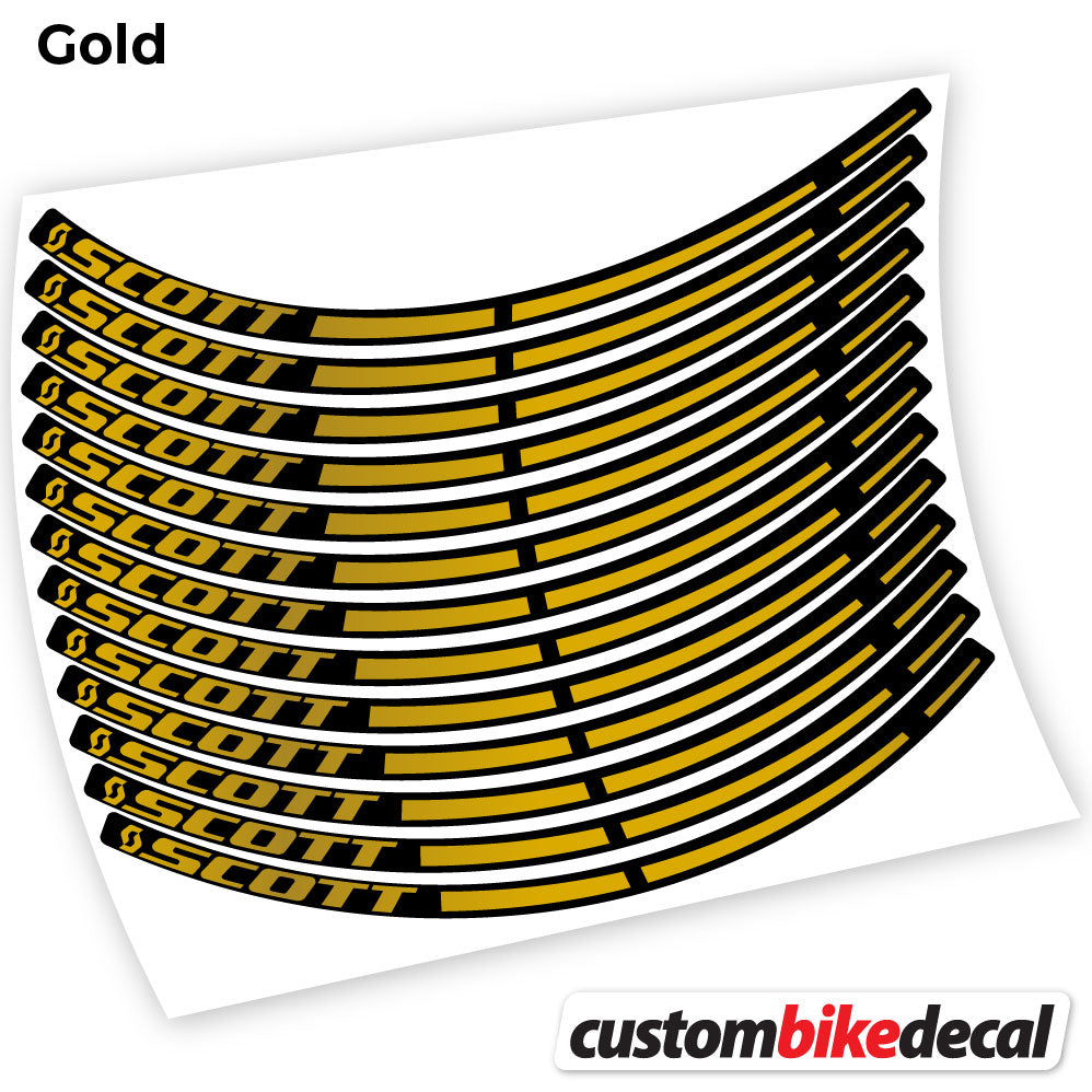 Gold decal for Scott MTB wheel – bike sticker vinyl