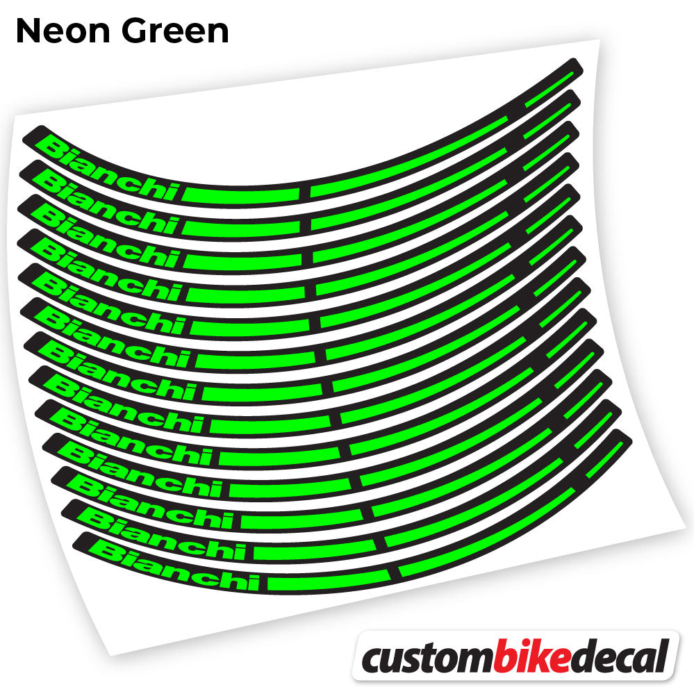 Neon Green decal for Bianchi MTB wheel – bike sticker vinyl