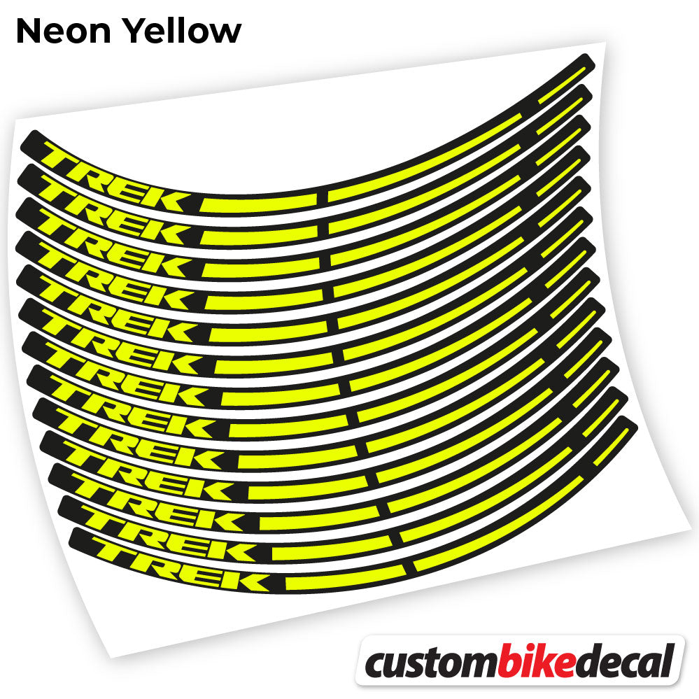 Neon Yellow decal for Trek wheel – bike sticker vinyl