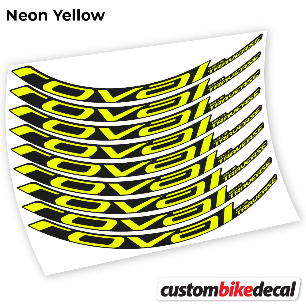 Neon Yellow decal for Roval Traverse Carbon 2021 MTB wheel – bike sticker vinyl