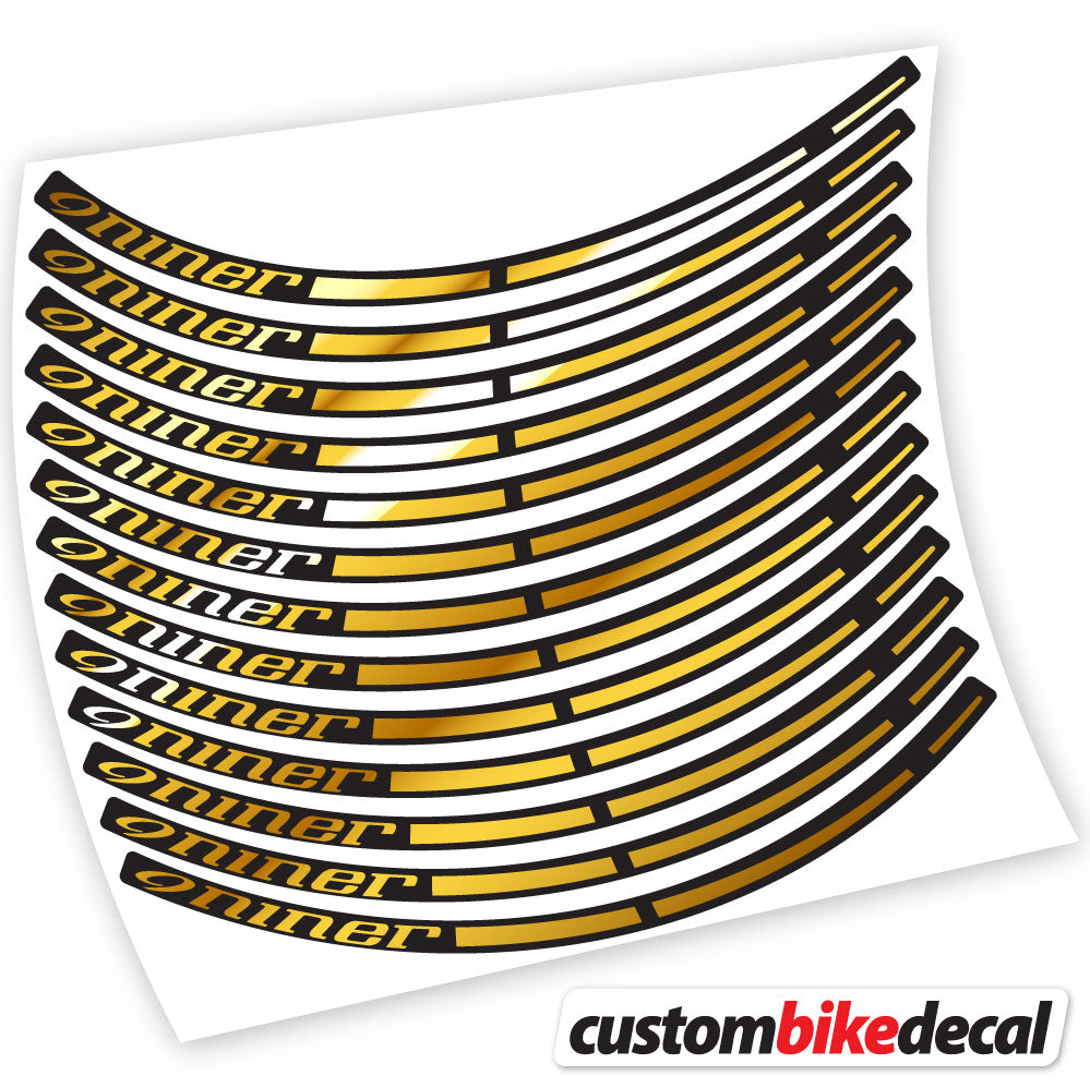 Chrome Gold decal for Niner MTB wheel – bike sticker vinyl