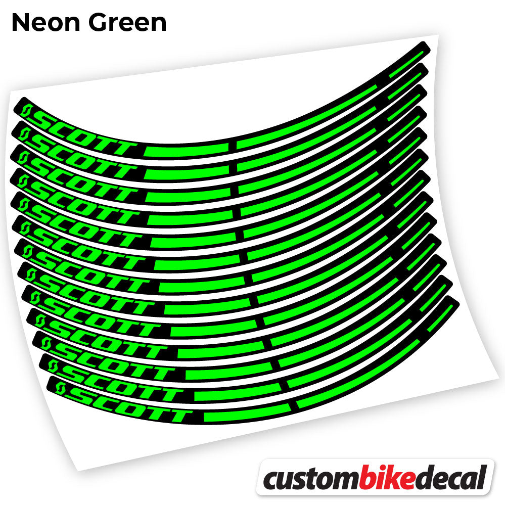 Neon Green decal for Scott MTB wheel – bike sticker vinyl