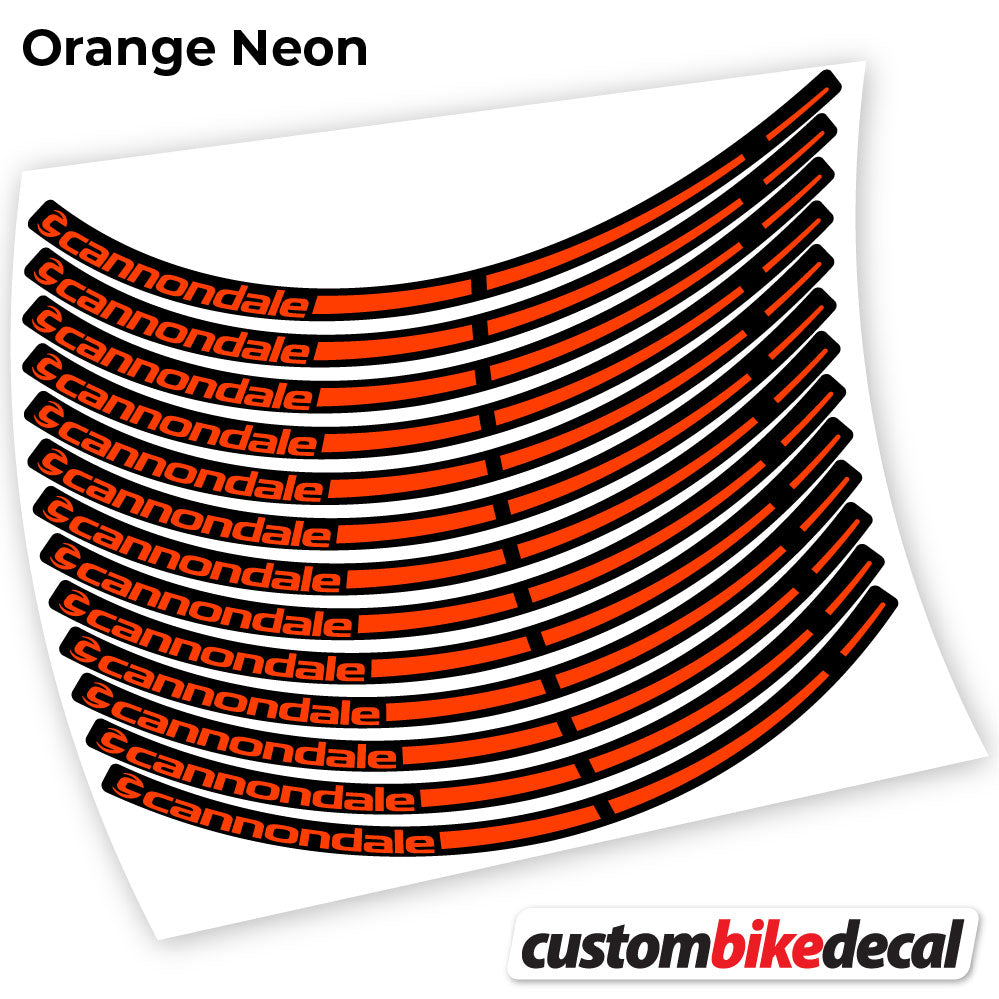 Orange Neon decal for cannondale MTB wheel – bike sticker vinyl