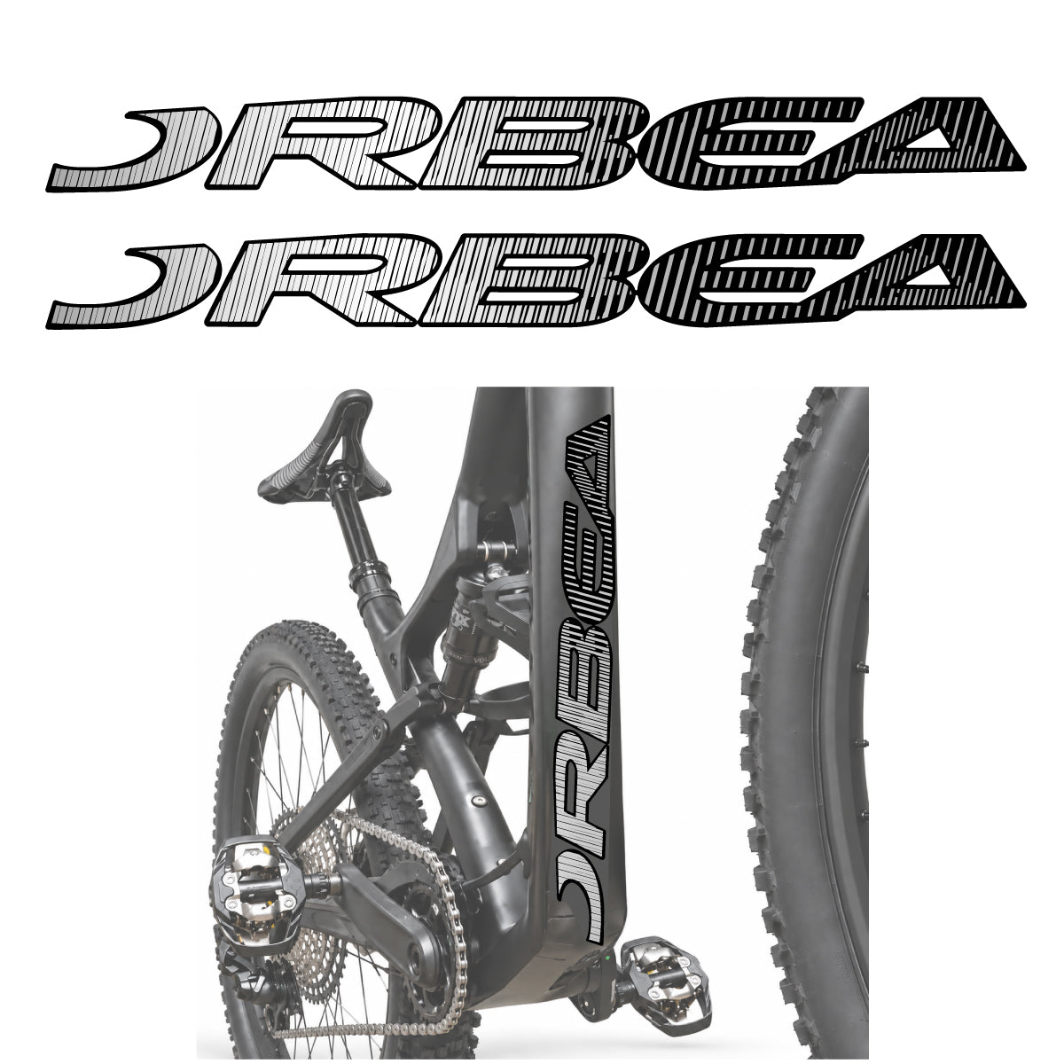 Stickers compatibles Orbea Oiz 2020 pour lettrage du tube diagonal – autocollants vinyle - Argent