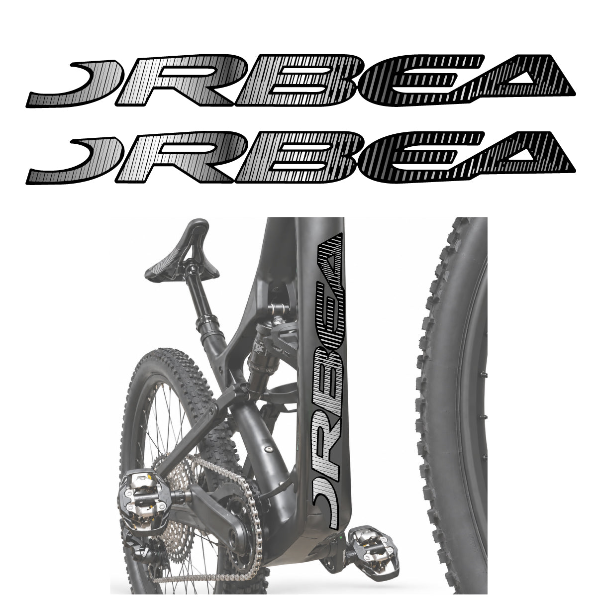 Stickers compatibles Orbea Oiz 2020 pour lettrage du tube diagonal – autocollants vinyle - Argent Chromé