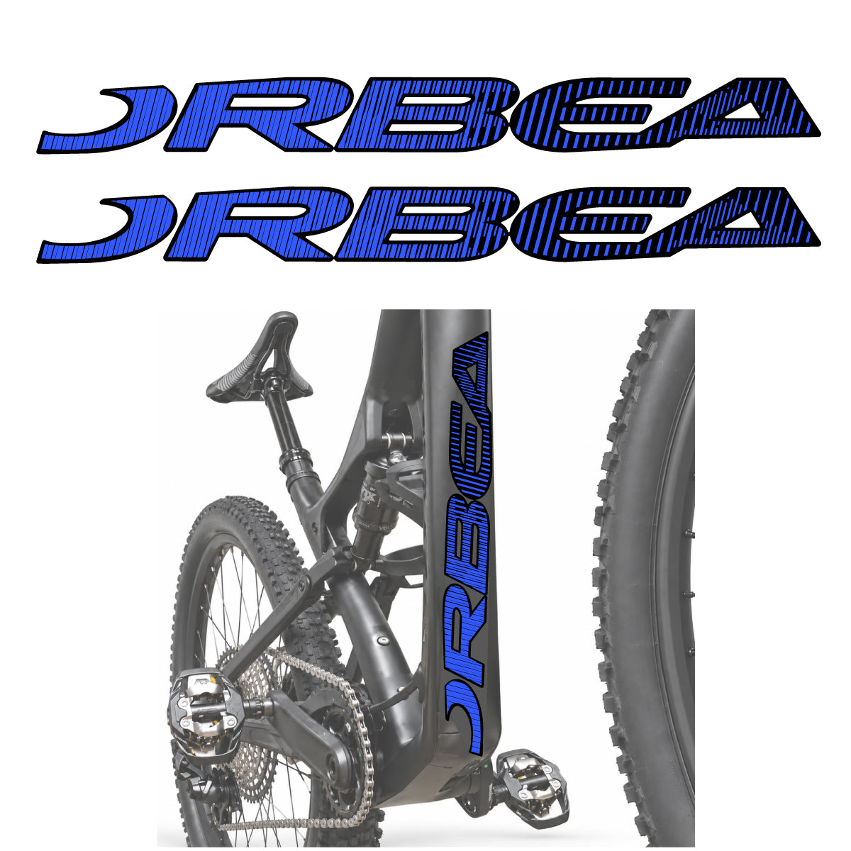 Stickers compatibles Orbea Oiz 2020 pour lettrage du tube diagonal – autocollants vinyle - Bleu